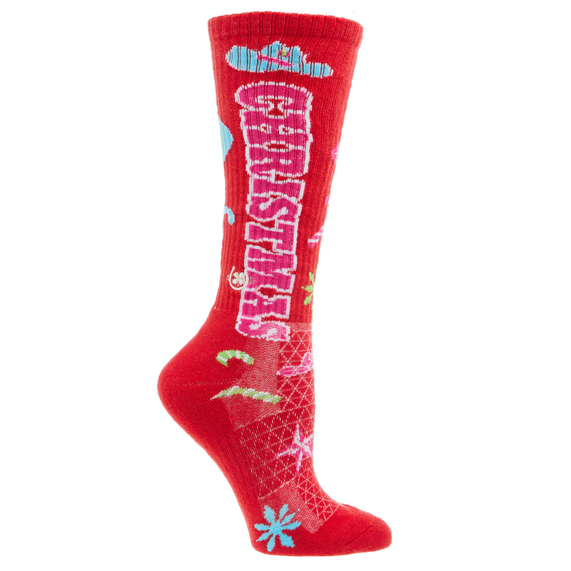 Lucky Chuck Cowgirl Christmas Performance Crew Socks OSFM