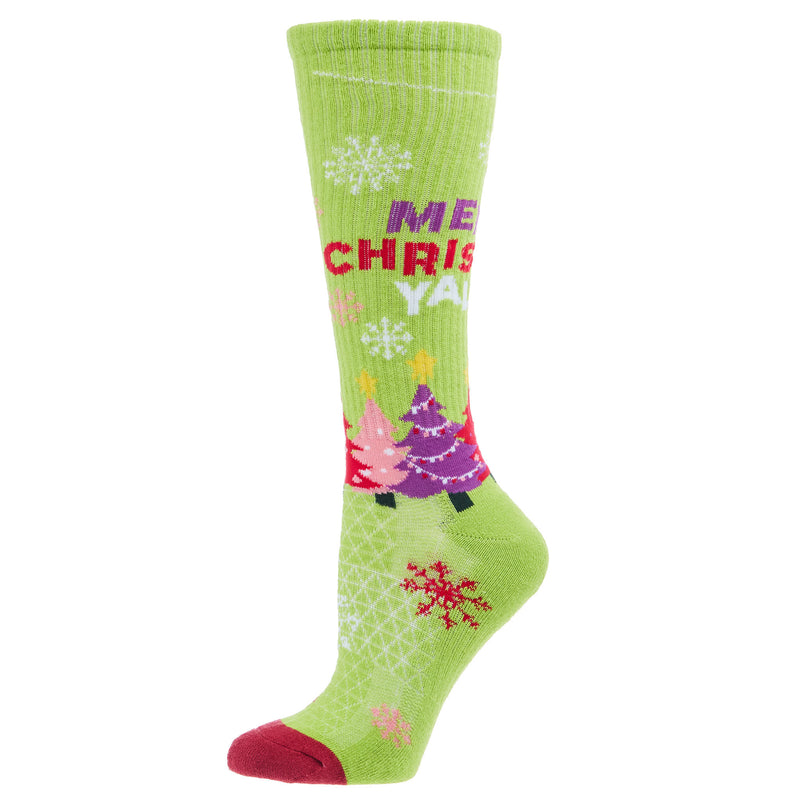 Lucky Chuck Merry Christmas Y`all Performance Crew Socks