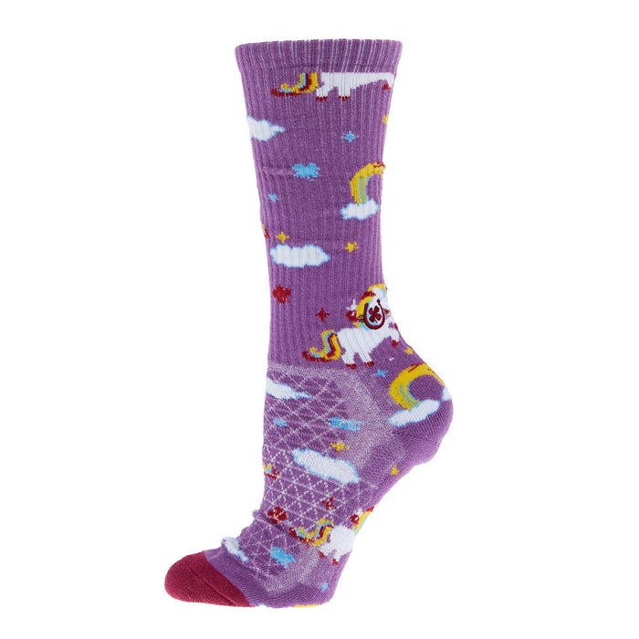 Lucky Chuck Unicorn Purple Performance Crew Socks