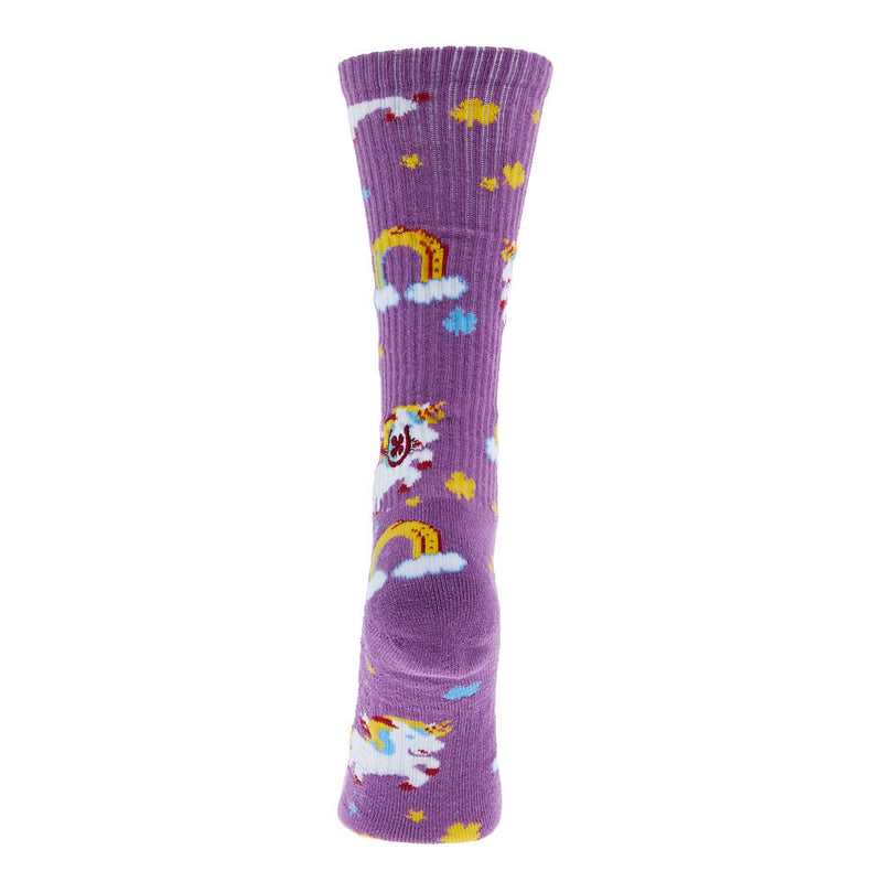 Lucky Chuck Unicorn Purple Performance Crew Socks