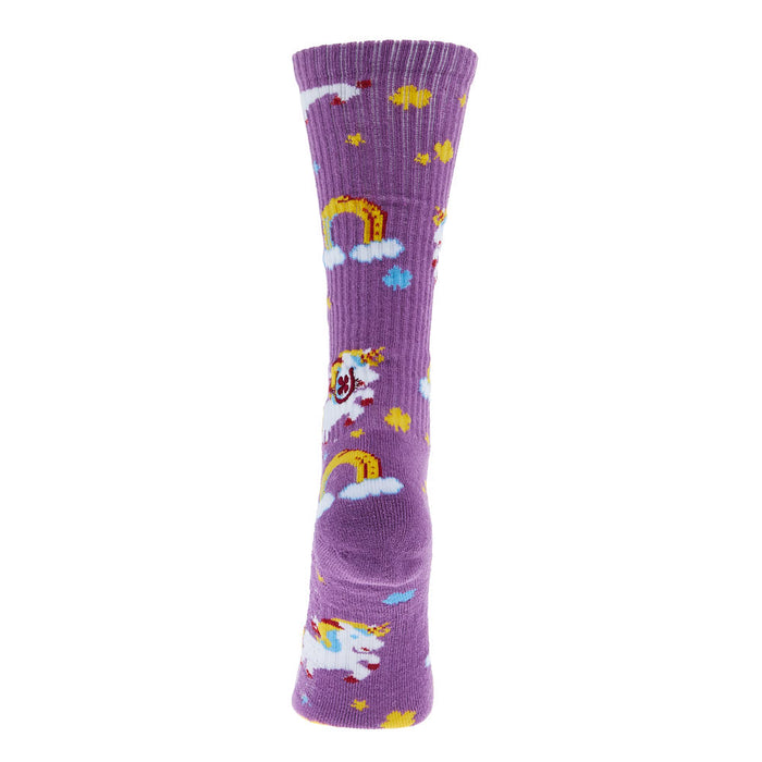 Lucky Chuck Unicorn Purple Performance Crew Socks