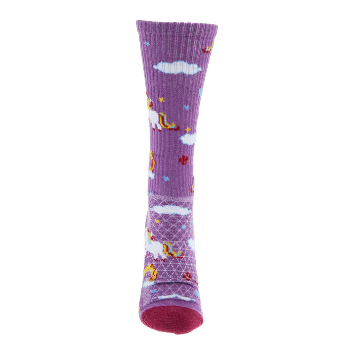 Lucky Chuck Unicorn Purple Performance Crew Socks
