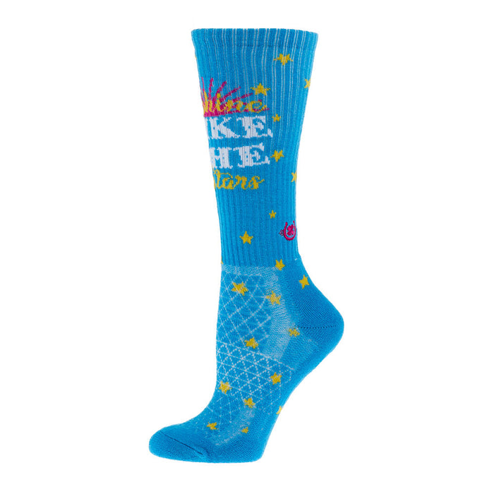 Lucky Chuck Turquoise Shine Like The Stars Performance Crew Socks