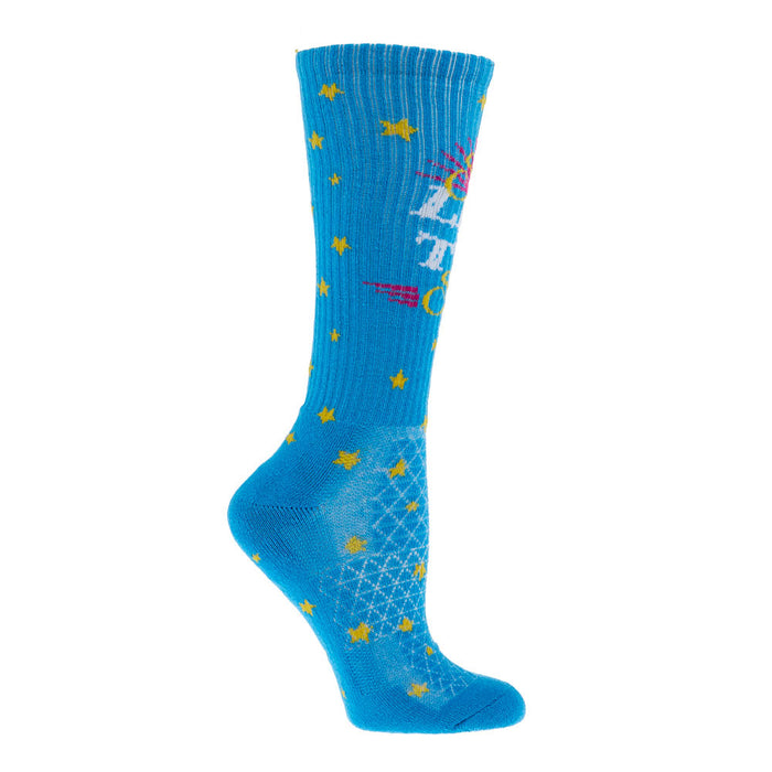 Lucky Chuck Turquoise Shine Like The Stars Performance Crew Socks