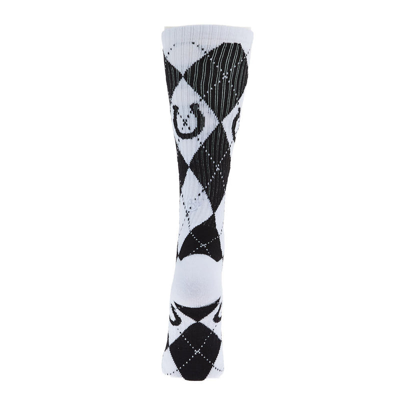 Lucky Chuck Argyle Black/White Performance Crew Socks