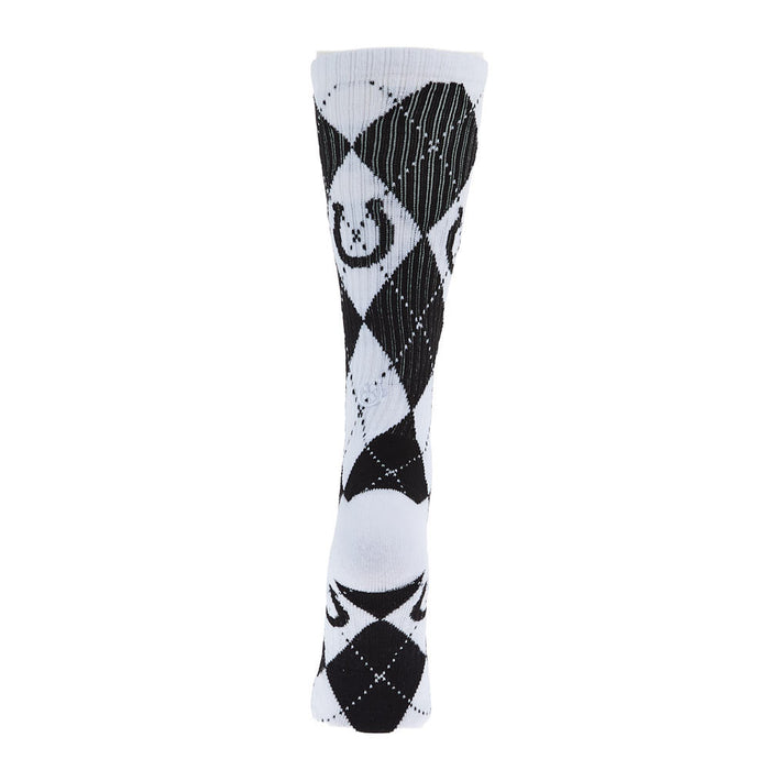 Lucky Chuck Argyle Black/White Performance Crew Socks