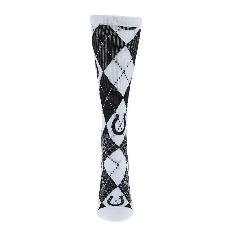 Lucky Chuck Argyle Black/White Performance Crew Socks