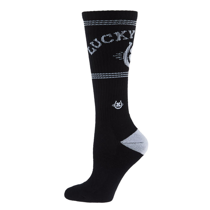 Lucky Chuck Retro Black and White Performance Crew Socks