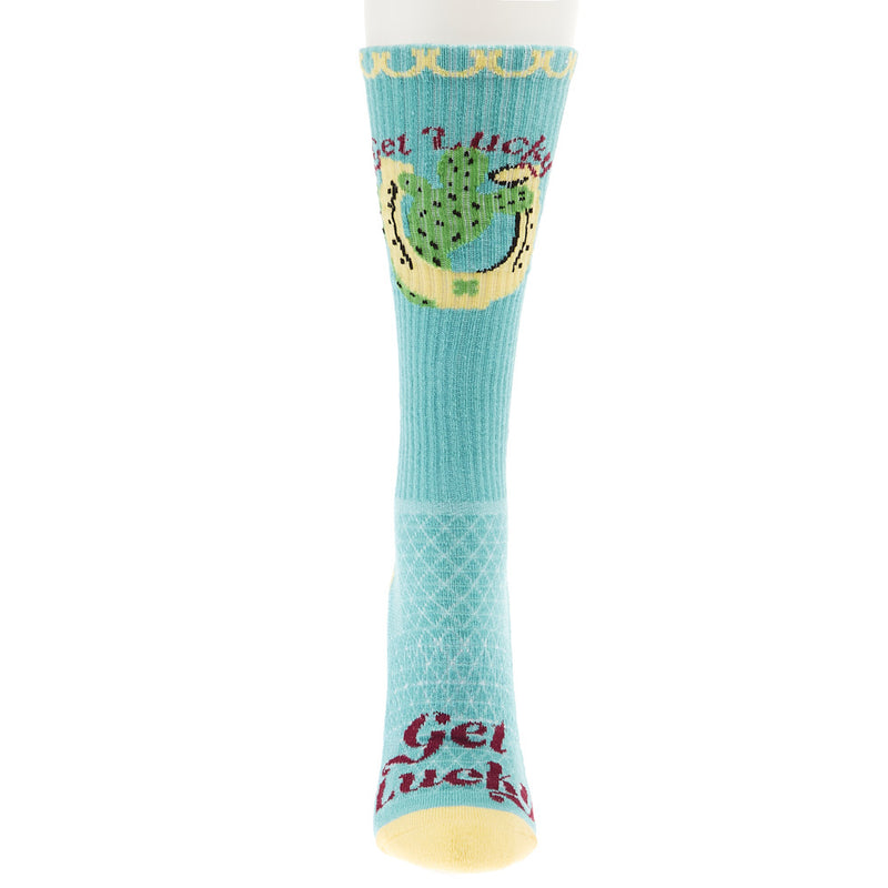 Lucky Chuck Get Aqua Performance Crew Socks
