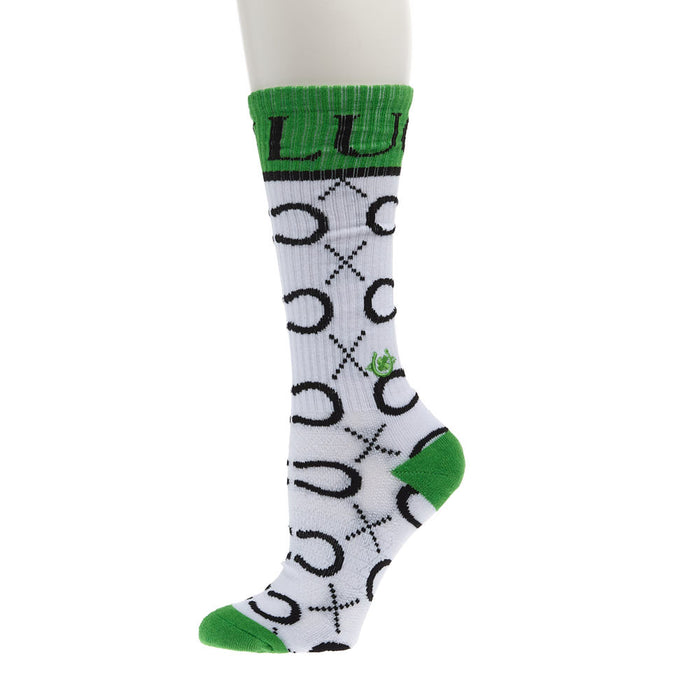 Lucky Chuck Women's High Maintenance Cowgirl Kelly Green/ White Performance Socks