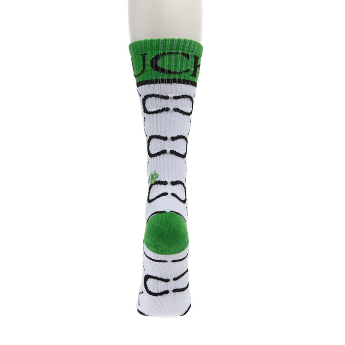 Lucky Chuck Women's High Maintenance Cowgirl Kelly Green/ White Performance Socks