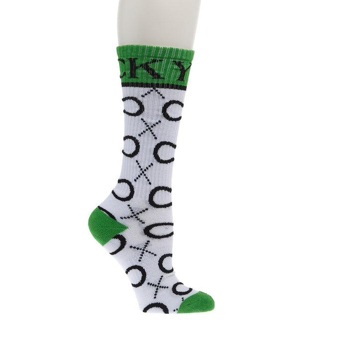Lucky Chuck Women's High Maintenance Cowgirl Kelly Green/ White Performance Socks