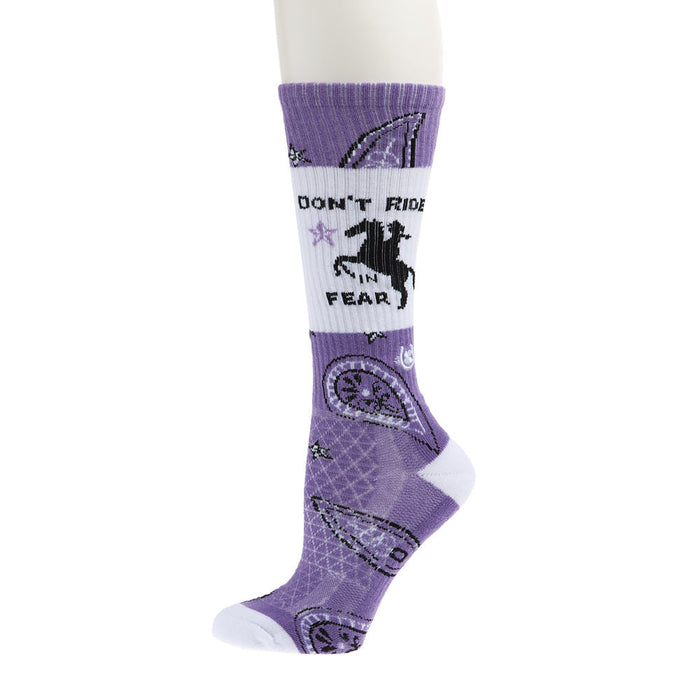 Lucky Chuck Don’t Ride in Fear Lavender Performance Socks