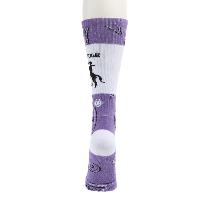 Lucky Chuck Don’t Ride in Fear Lavender Performance Socks