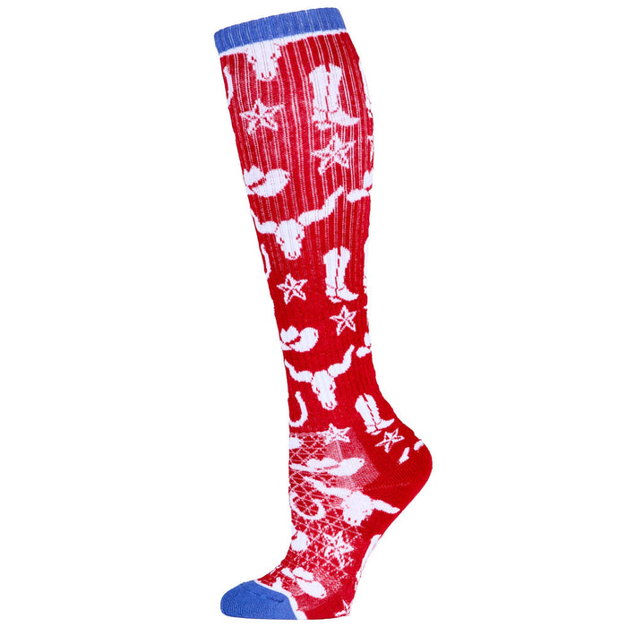 Lucky Chuck Get Western Red/Navy Performance Boot Socks