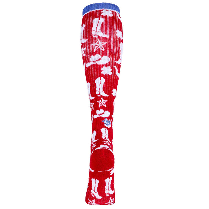 Lucky Chuck Get Western Red/Navy Performance Boot Socks