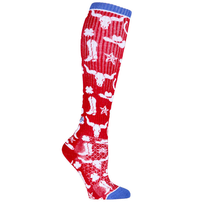 Lucky Chuck Get Western Red/Navy Performance Boot Socks