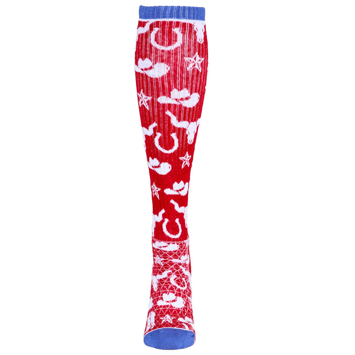 Lucky Chuck Get Western Red/Navy Performance Boot Socks