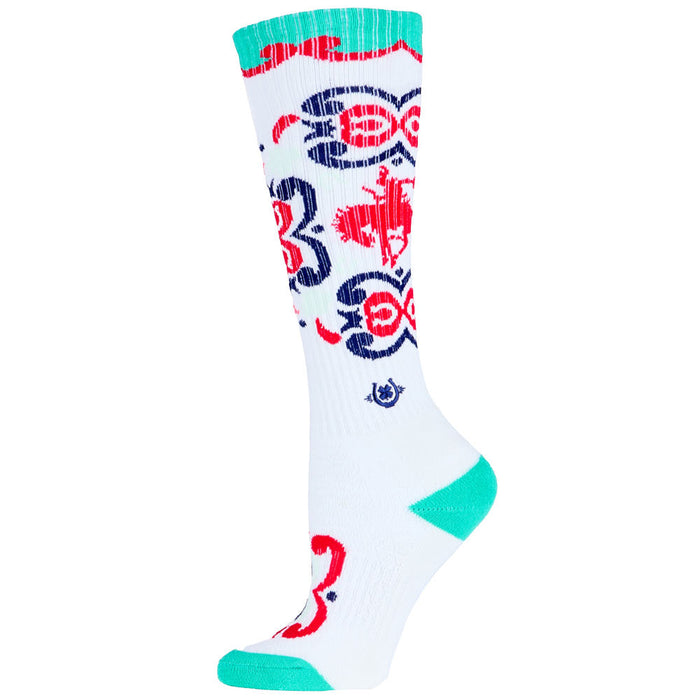 Lucky Chuck Ranch Glam Teal Performance Boot Socks