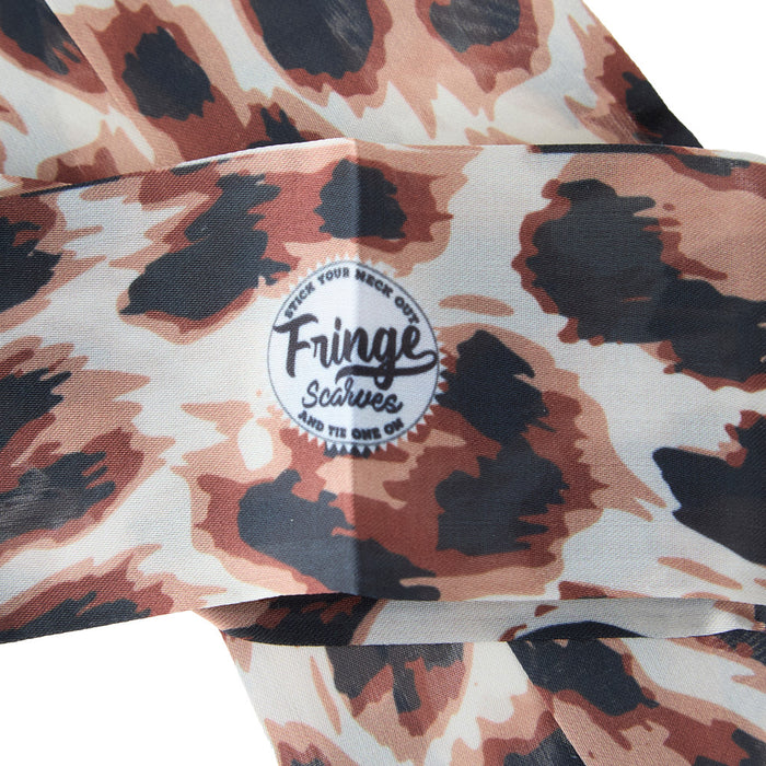 Fringe Scarves Leopard Light Twilly