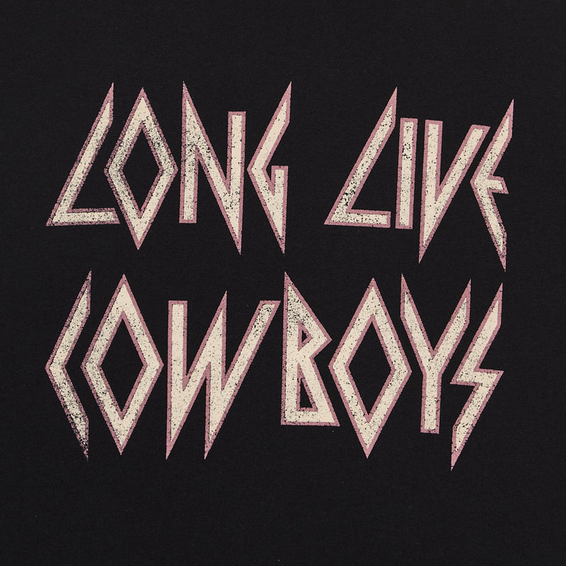 Lotus Fashion Women's Long Live Cowboys Black Tee Shirt