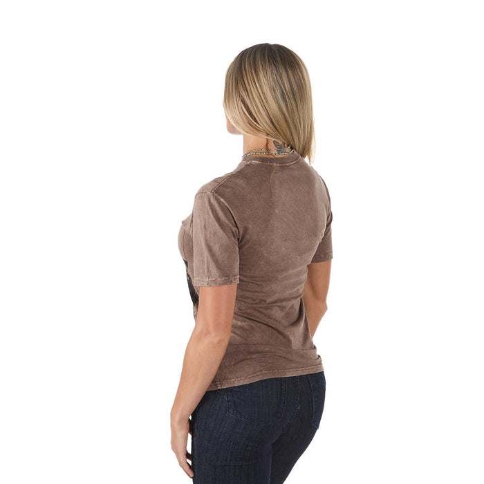 Lotus Fashion Women's Mocha Mineral Cowgirl Social Club Tee Shirt