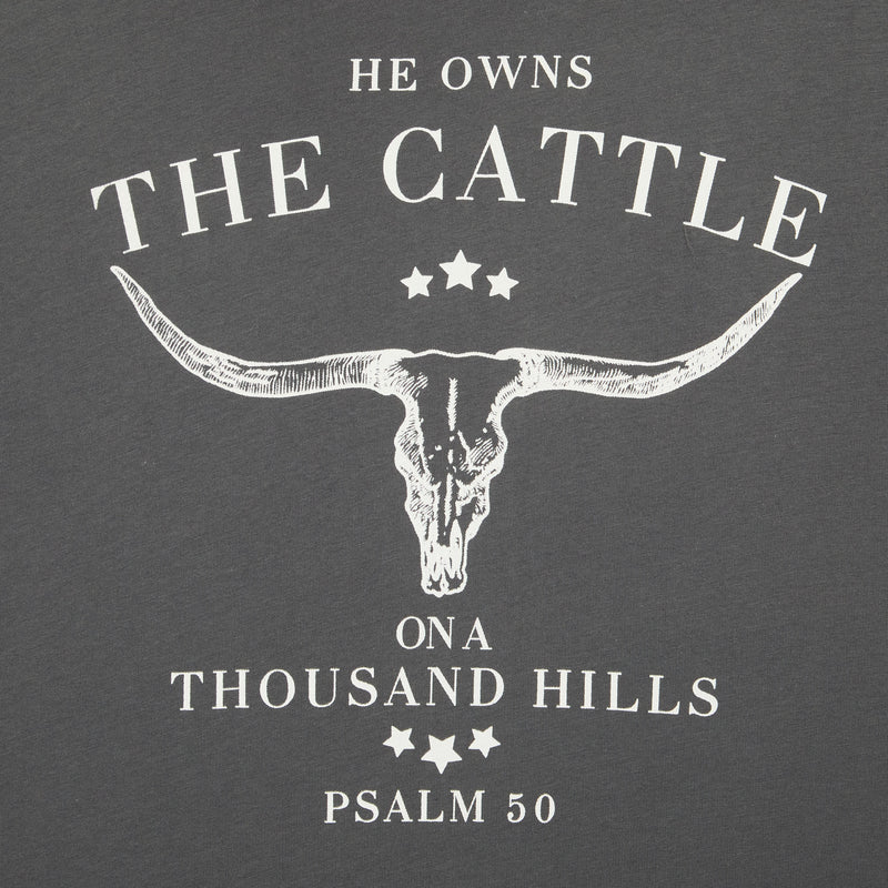 Lotus Fashion Women's He Owns The Cattle Dark Grey Tee