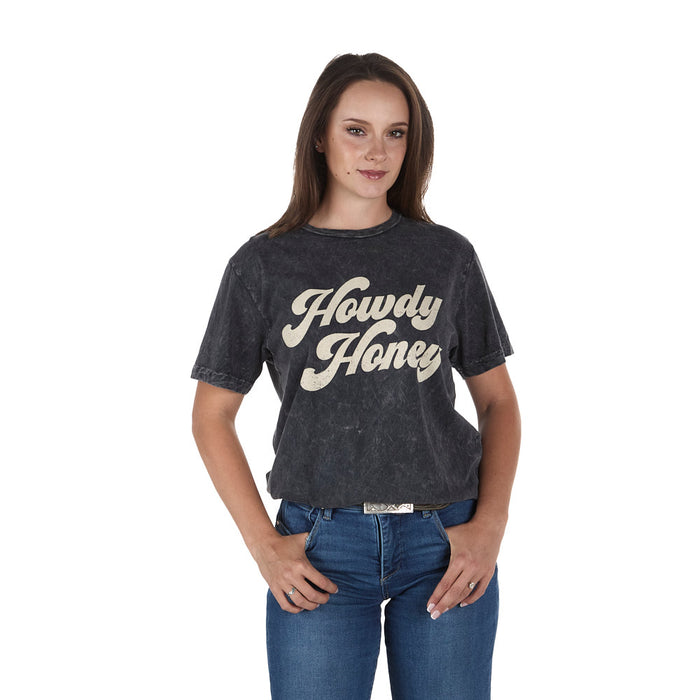 Lotus Fashion Women's Black Howdy Honey Tee Shirt