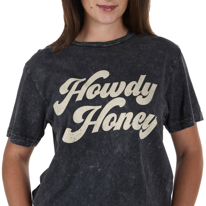 Lotus Fashion Women's Black Howdy Honey Tee Shirt