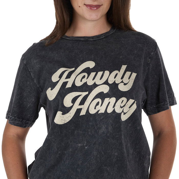 Lotus Fashion Women's Black Howdy Honey Tee Shirt