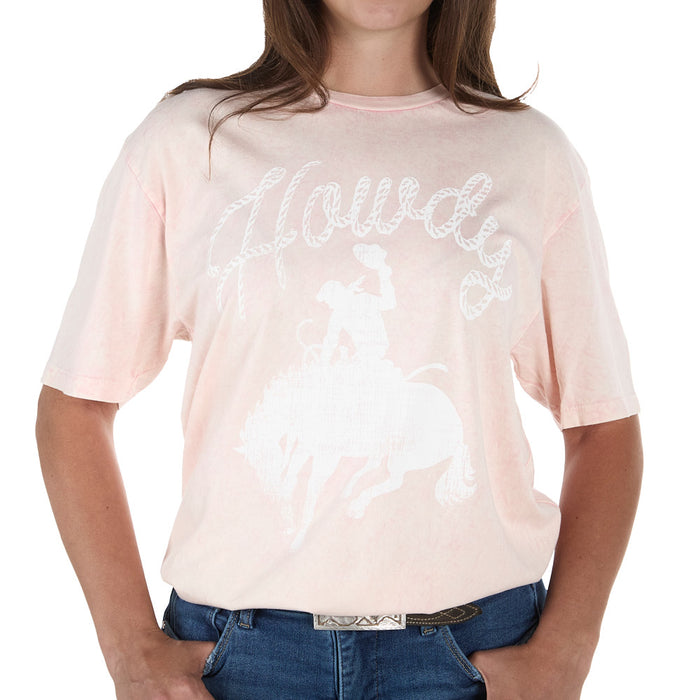 Lotus Fashion Women's Pink Howdy Tee Shirt