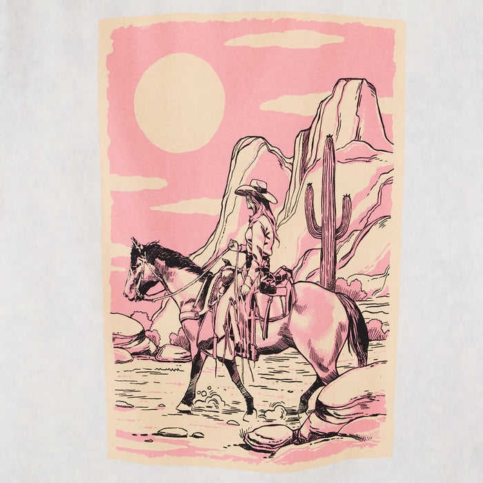 Lotus Fashion Womens White Wild West Cowgirls Tee