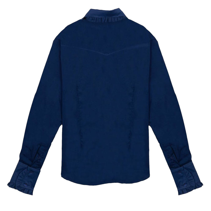Little Lucille Collections Llc Women's Navy Frill Signature Shirt