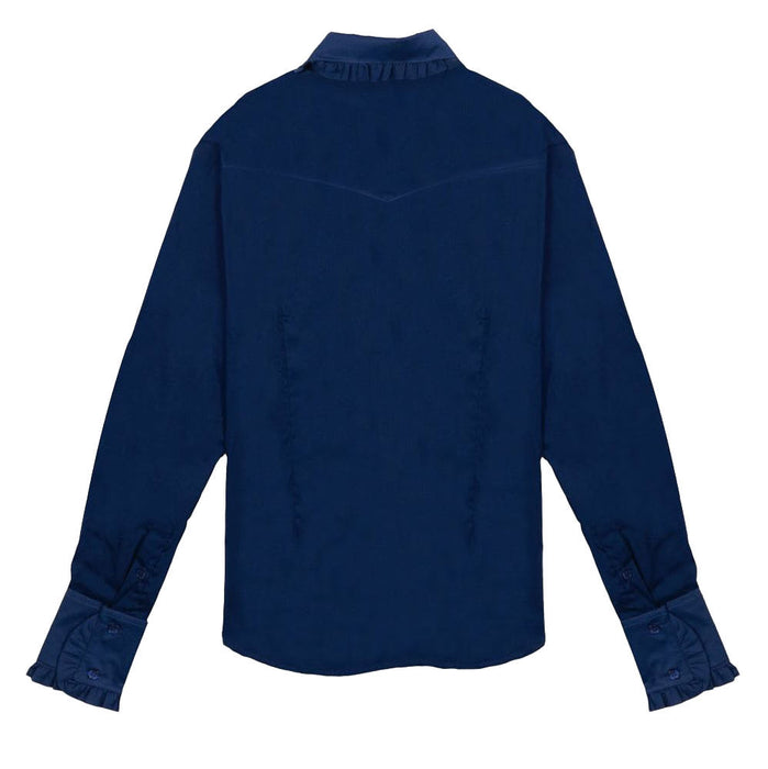 Little Lucille Collections Llc Women's Navy Frill Signature Shirt
