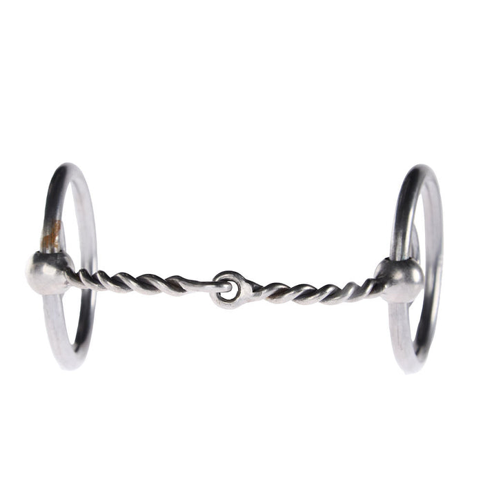 Flaharty Bits  Spurs Locked O Ring Twisted Wire Snaffle Gag Bit