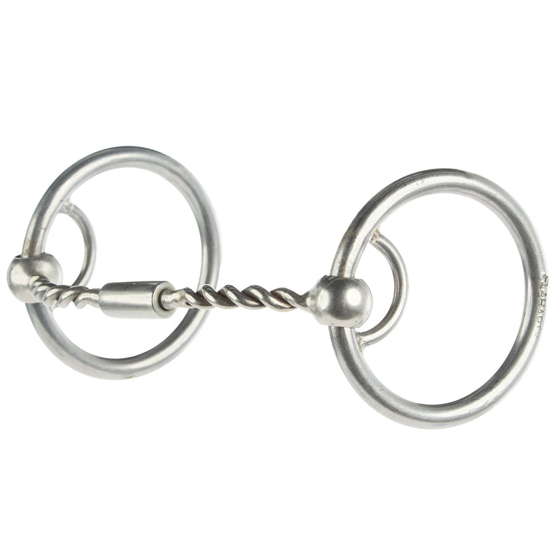 Flaharty Bits & Spurs Billy Allen Twisted Wire Locked O Ring Snaffle Bit