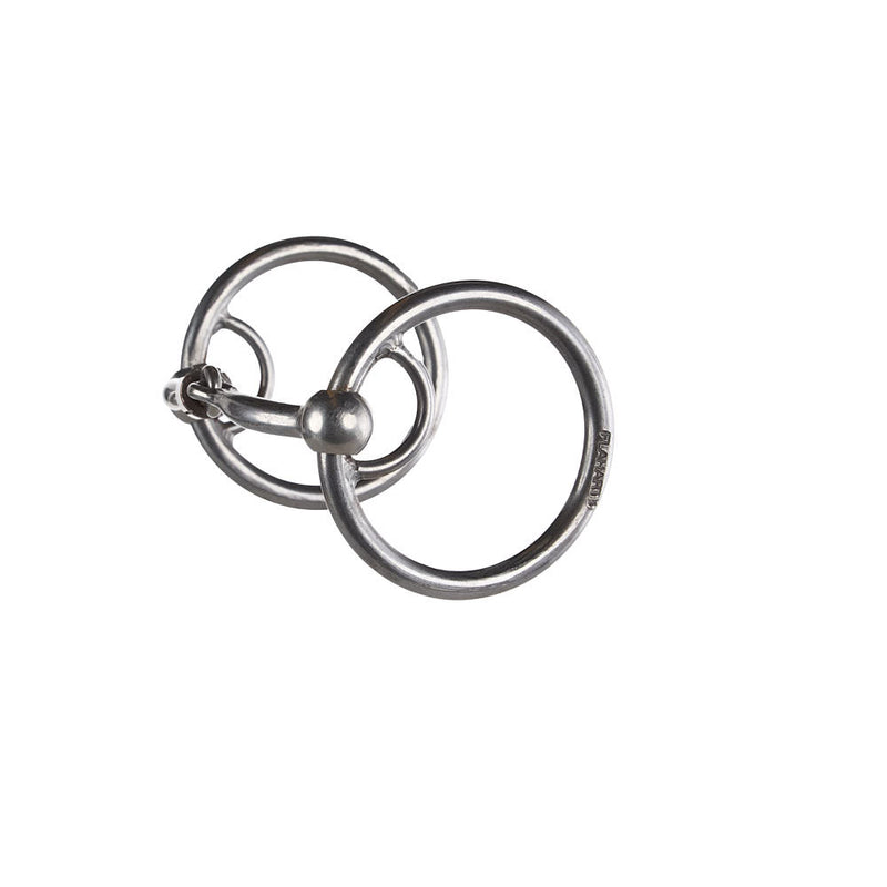 Flaharty Bits & Spurs Smooth 3pc Locked O Ring Snaffle Bit