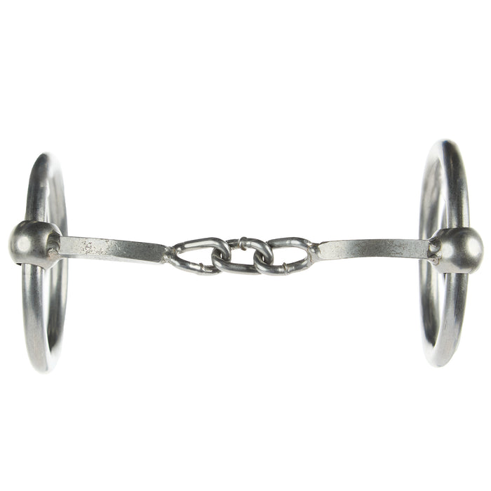 Flaharty Bits & Spurs Square Chain Center Locked O Ring Snaffle Bit