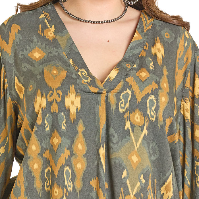 Rock & Roll Denim Women's Olive Balloon Sleeve Top