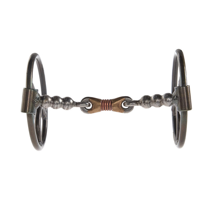 Dutton Bits Locked O Ring Beaded Dog Bone Gag Bit