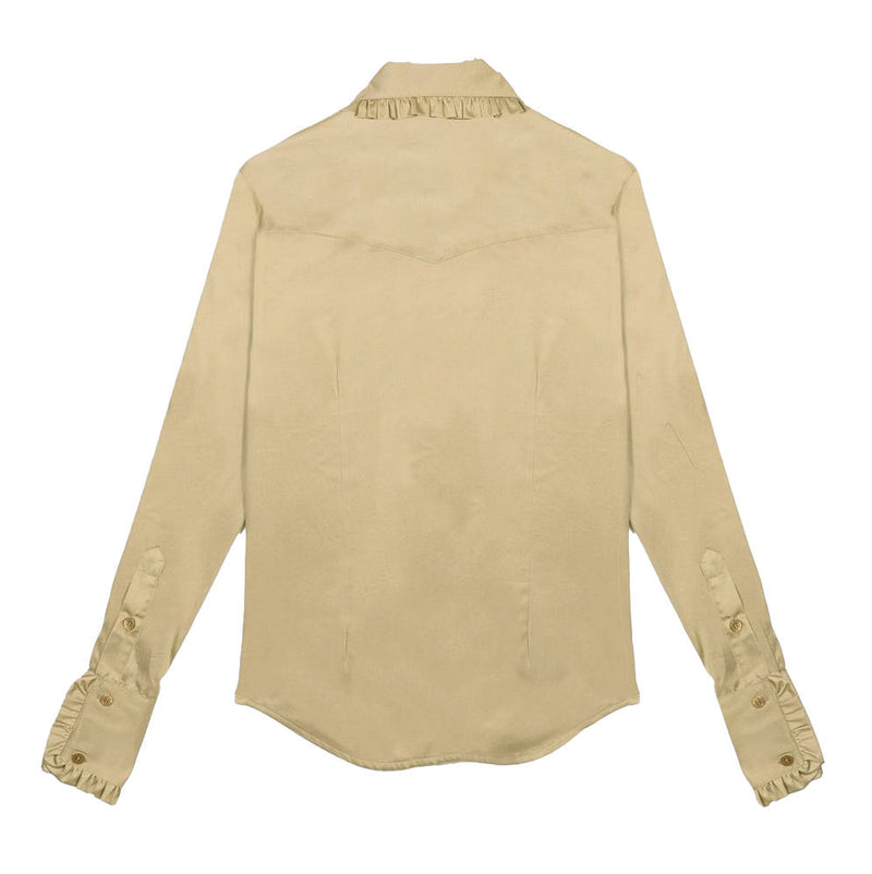 Little Lucille Collections Llc Women's Taupe Frill Signature Shirt