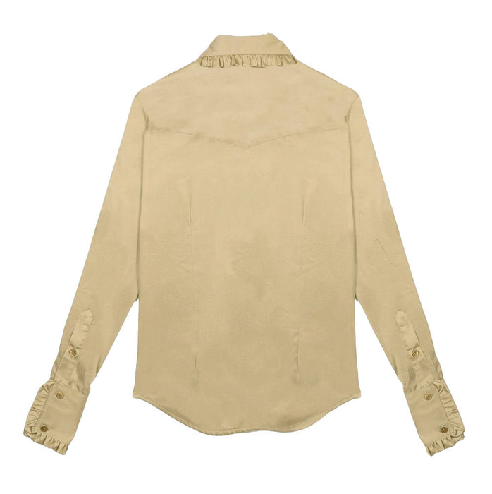 Little Lucille Collections Llc Women's Taupe Frill Signature Shirt