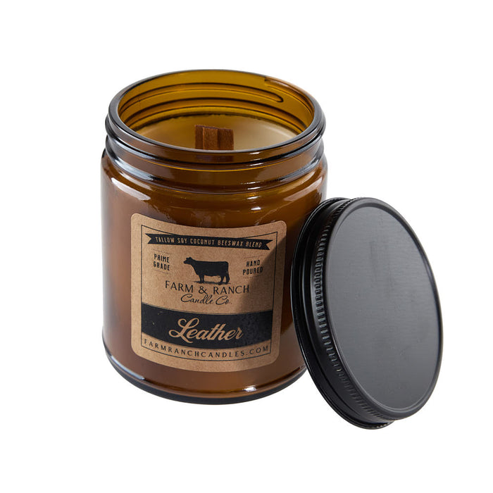 Farm & Ranch Candle Co 7oz Leather Candle