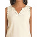 Panhandle Women's Cream Studded Notch Neck Tank