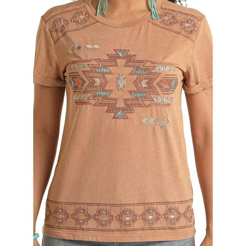 Panhandle Women's Aztec Graphic Embroidered Tee