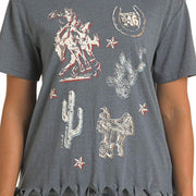 Panhandle Women's Navy Graphic Fringe Tee