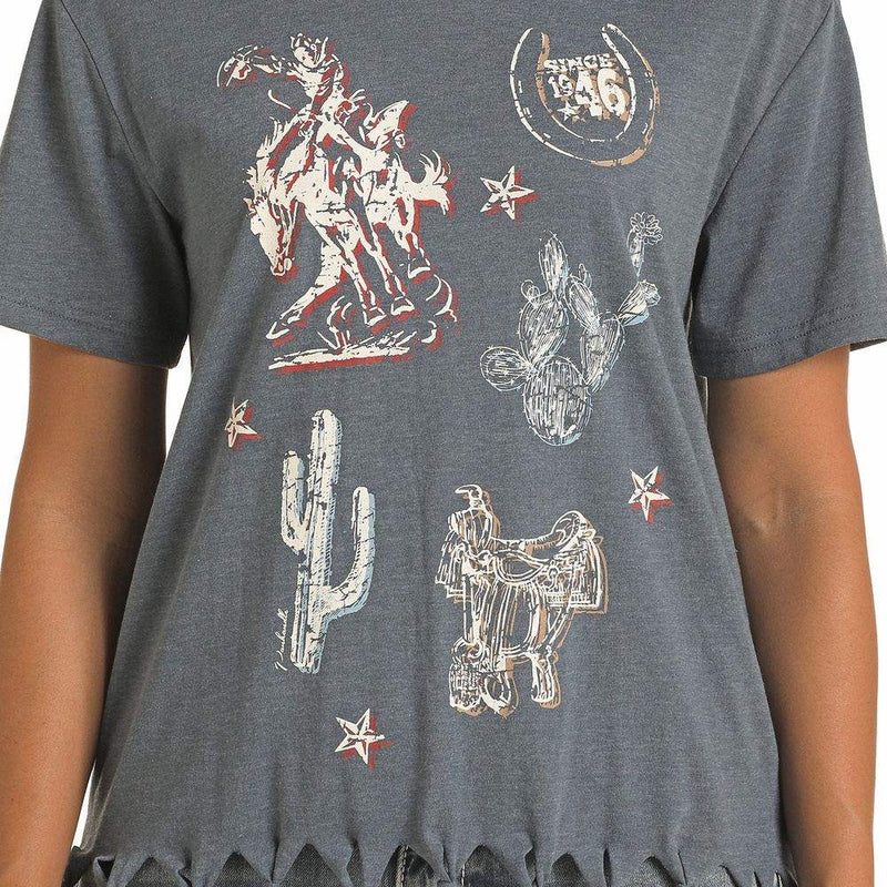 Panhandle Women's Navy Graphic Fringe Tee