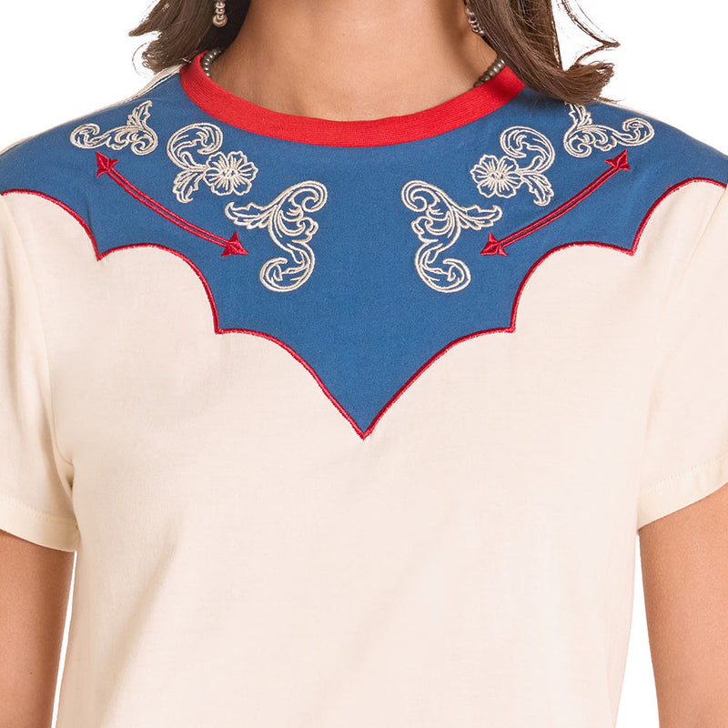Panhandle Women's Natural Colorblock Retro Tee Shirt