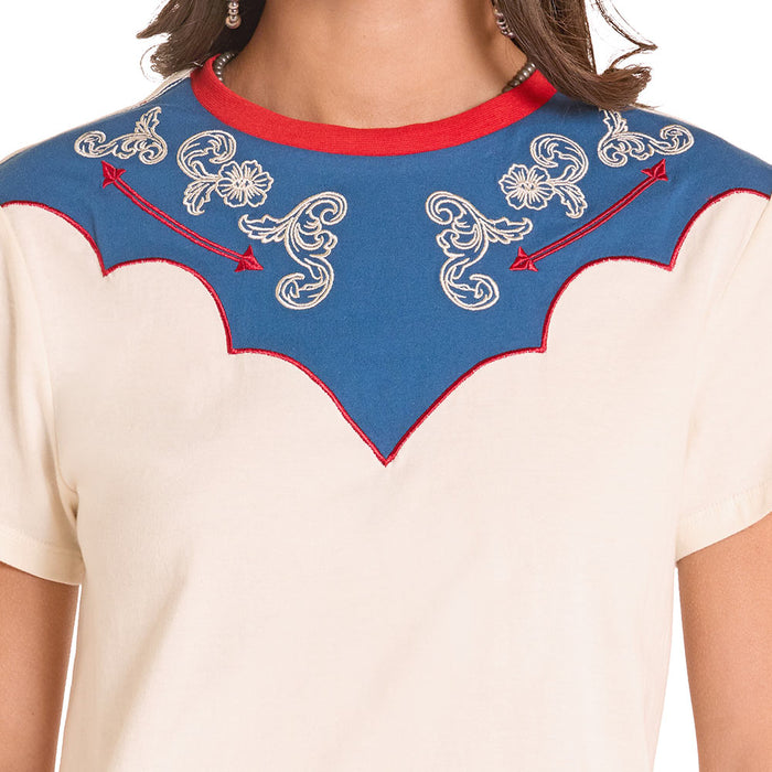 Panhandle Women's Natural Colorblock Retro Tee Shirt