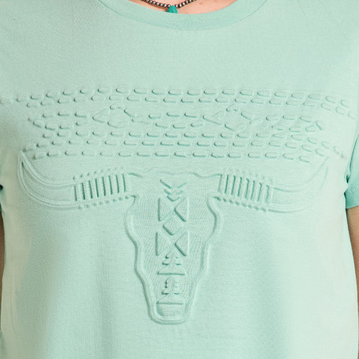 Panhandle Women's Turquoise Embossed Tee Shirt